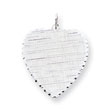 Sterling Silver Engraveable Heart Patterned Disc Charm