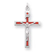 Sterling Silver Enameled Crucifix Pendant