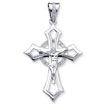 Sterling Silver CZ Crucifix Pendant