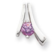 Sterling Silver Pink CZ Pendant