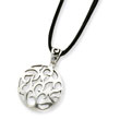 Sterling Silver Swirl Pendant With 16" Suede Cord
