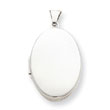 Sterling Silver Polished 26mm 2 Oval Locket