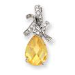 Sterling Silver Yellow And Clear CZ Pendant Slide