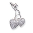 Sterling Silver CZ Hearts Pendant