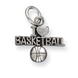 Sterling Silver Antique I Heart Basketball Charm