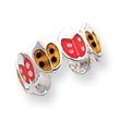 Sterling Silver Red & Orange Enameled Ladybug Toe Ring