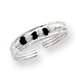 Sterling Silver Black & White Beaded Toe Ring