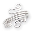 Sterling Silver Polished Scroll Toe Ring