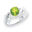 Sterling Silver Peridot & CZ Ring