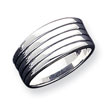 Sterling Silver Antiqued Ribbed Ring