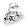 Sterling Silver Antiqued Dolphin Ring