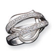 Sterling Silver CZ Captured Heart Ring