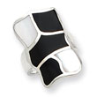 Sterling Silver Mother of Pearl & Enamel Ring