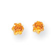 14K Gold 4mm Synthetic Citrine Screwback Earrings