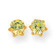 14K Gold 5mm Synthetic Peridot Earrings