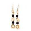14K Gold Onyx & Gold Dangle Earrings