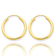 14K  2x20mm  Polished Round Endless Hoop Earrings