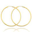 14K Gold 2x55mm Polished Round Endless Hoop Earrings