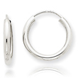 14K White Gold  2x15mm Polished Endless Hoop Earrings