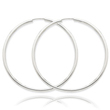 14K White Gold 2x55mm Polished Endless Hoop Earrings