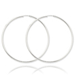 14K White Gold 2x65mm Polished Endless Hoop Earrings