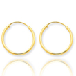 14K Gold 1.5x19mm Polished Round Endless Hoop Earrings