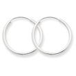 14K White Gold 1.5x18mm Polished Endless Hoop Earrings