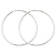 14K White Gold 1.5x43mm Polished Endless Hoop Earrings