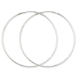 14K White Gold 1.5x58mm Polished Endless Hoop Earrings