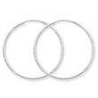 14K White Gold 1.5x34mm Diamond-Cut Endless Hoop Earrings
