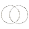 14K White Gold 2x47mm Diamond-Cut Endless Hoop Earrings