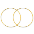 14K Gold 1.25x43mm Diamond Cut Endless Hoop Earring
