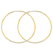 14K Gold 1.25x48mm Diamond Cut Endless Hoop Earring