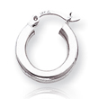 14K White Gold 3x16mm Round Hoop Earrings