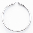 14K Gold White Gold 3x60mm Round Hoop Earrings