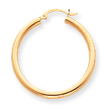 14K Gold Polished 3x34mm Round Hoop Earrings