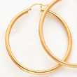 14K Gold Polished 3x50mm Round Hoop Earrings