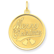 14K Gold Merry Christmas Disc Charm