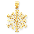 14K Gold Polished 3-D Snowflake Pendant