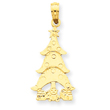 14K Gold Christmas Tree & Gifts Pendant