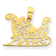 14K Gold Polished Sleigh Pendant