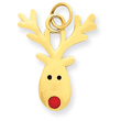 14K Gold Enameled Reindeer Charm