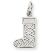 14K White Gold Christmas Stocking Charm