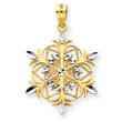 14K Gold & Rhodium Snowflake Pendant