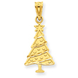 14K Gold Christmas Tree Pendant