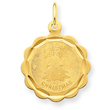 14K Gold Merry Christmas Disc Charm