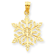 14K Gold Diamond -Cut Snowflake Pendant