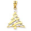 14K Gold & Rhodium Christmas Tree Pendant