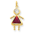 14K Gold January Girl Gemstone Charm