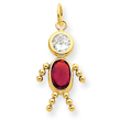 14K Gold January Boy Gemstone Charm